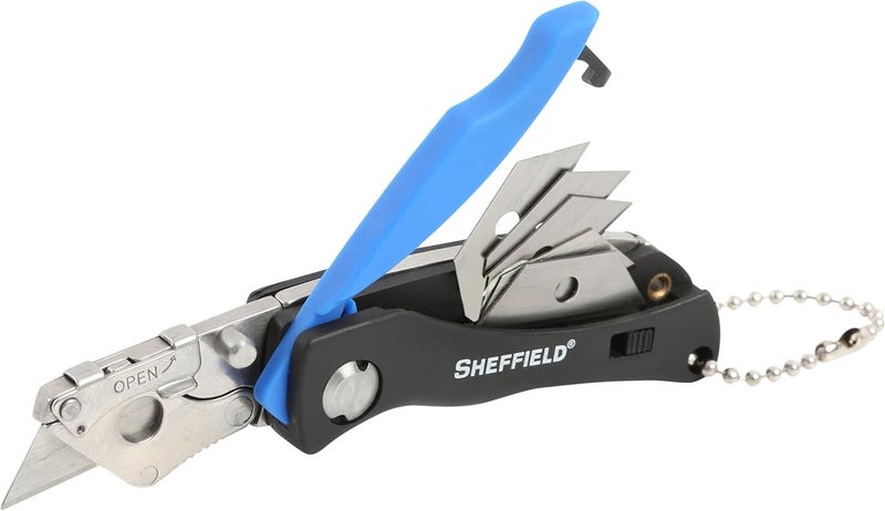 Sheffield Mini Box Cutter, Mini Utility Knife Aluminum Handle, Accepts Mini Utility Blades, Keychain Knife for Home, Office, Trades, and Warehouse - Image 1